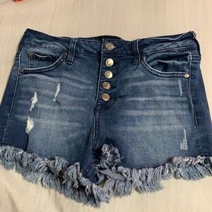 High rise jean shorts